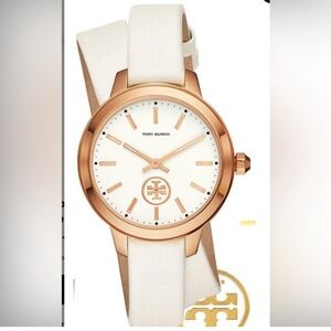 NWT *TORY BURCH* Double-Wrap *COLLINS* Watch … Rose Gold/Creamy White … #TBW1206
